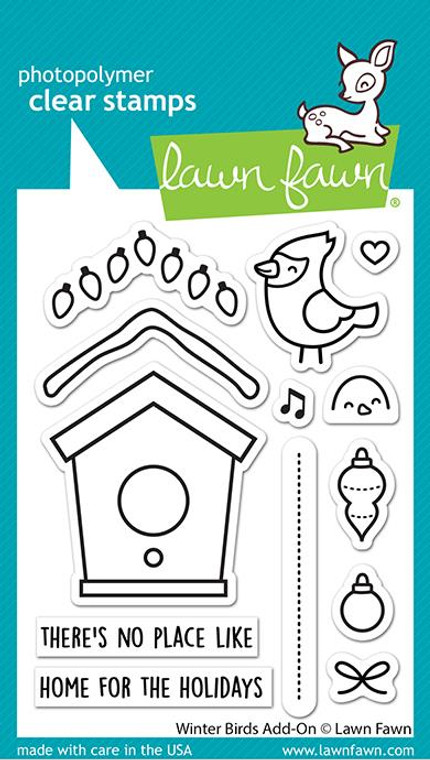 Lawn Fawn Winter Birds Add-On - 3X4 Clear Stamp Set