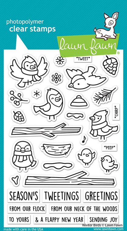 Lawn Fawn Winter Birds - 4X6 Clear Stamp Set