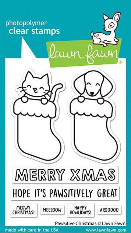 Lawn Fawn Pawsitive Christmas - 3X4 Clear Stamp Set
