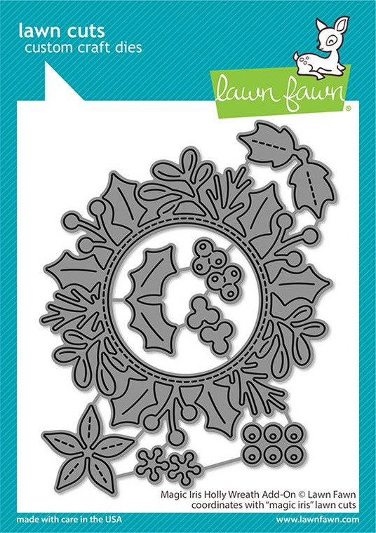 Lawn Fawn Magic Iris Holly Wreath Add-On - Dies