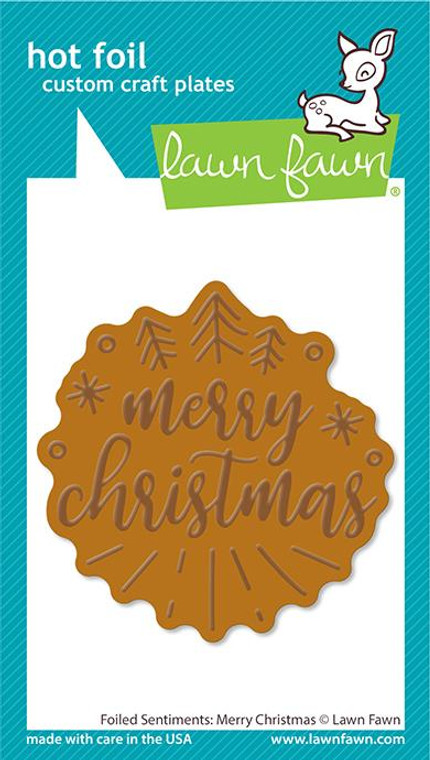 Lawn Fawn Foiled Sentiments: Merry Christmas - Hot Foil Plates