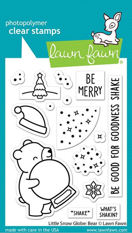Lawn Fawn Little Snow Globe: Bear 3X4 Clear Stamp Set
