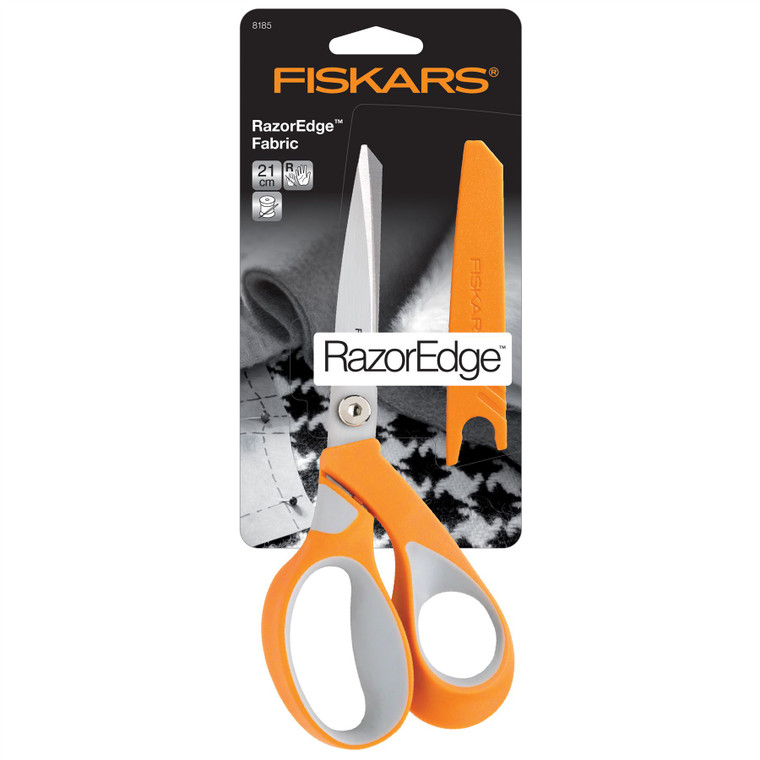 Fiskars 21cm RazorEdge Fabric Scissors Dressmaking and Craft Shears. Damaged Packaging.