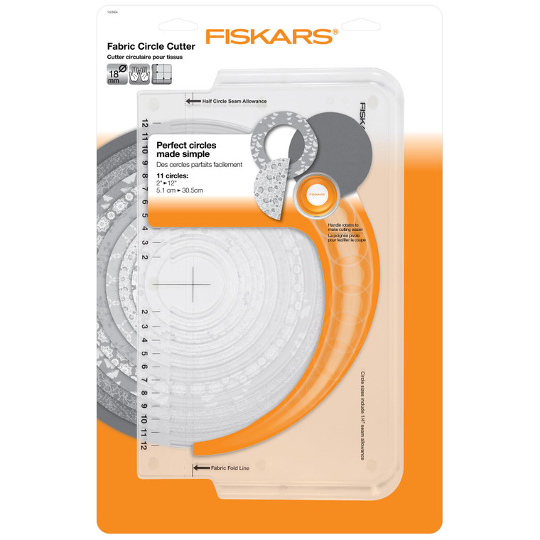 Fiskars Fabric Cutter: Circle. Damaged Packaging, used, very good condition.