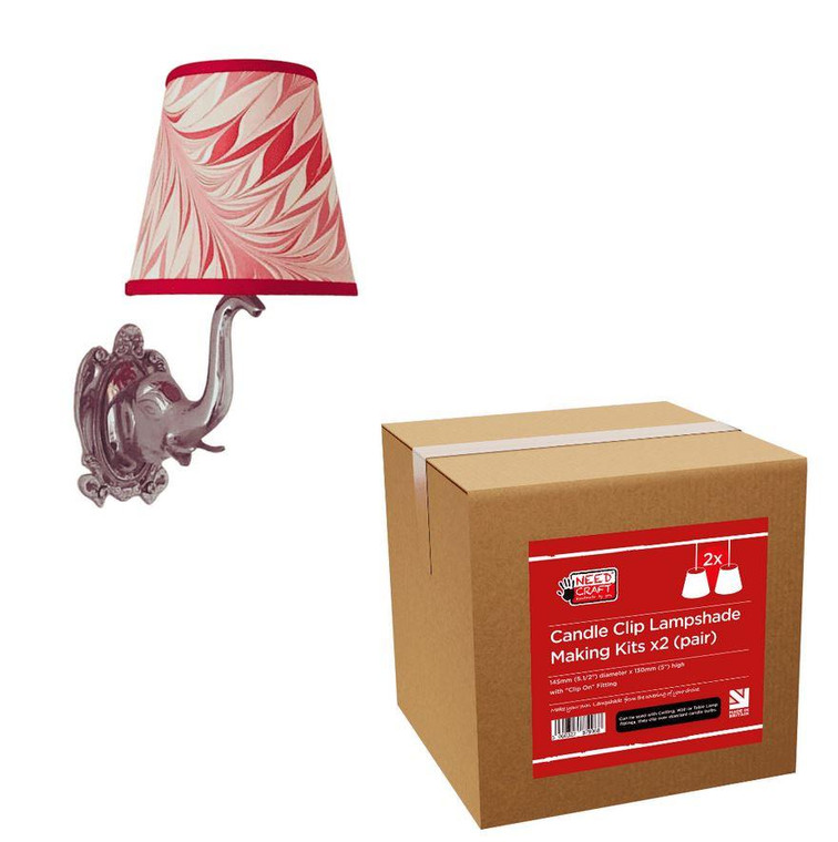 Needcraft Candle Clip Lampshade Making Kit 2 Pack Use a Covering of Your Choice. Damaged Packaging.