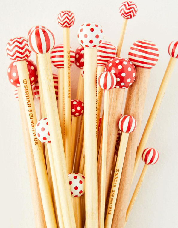Sirdar Hand Painted Bamboo Knitting Needles Single Point 35cm