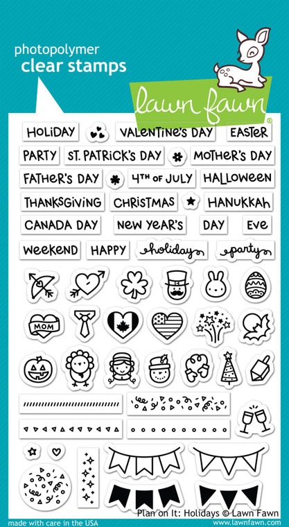 Lawn Fawn Plan On It: Holidays 4X6 Clear Stamp Set