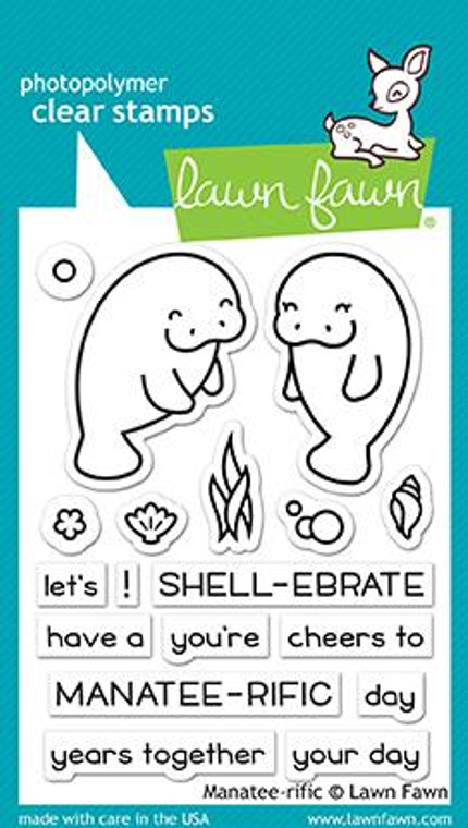 Lawn Fawn Manatee-Rific 3X4 Clear Stamp Set