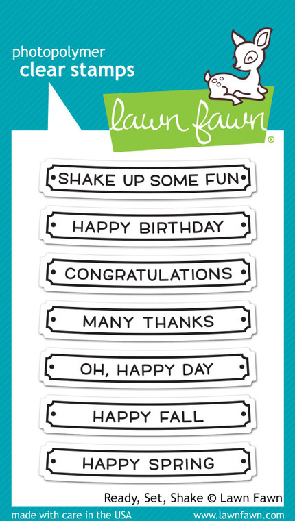 Lawn Fawn Ready, Set, Shake 3X4 Clear Stamp Set