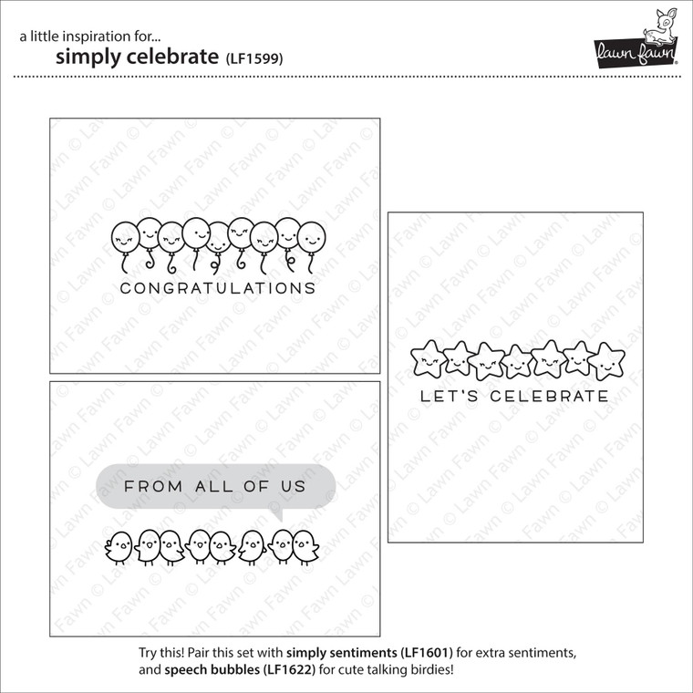 Lawn Fawn Simply Celebrate 4X6 Clear Stamp Set