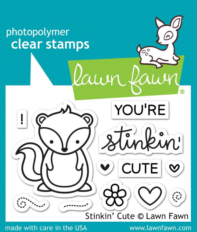 Lawn Fawn Stinkin' Cute 2X3 Clear Stamp Set