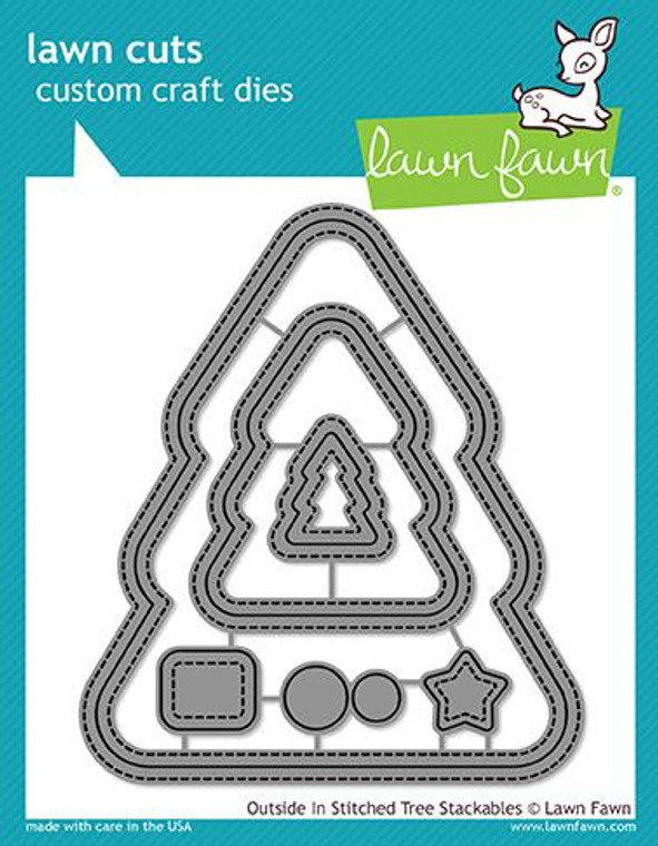Lawn Fawn Outside In Stitched Christmas Tree Stackables Custom Craft Dies