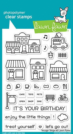Lawn Fawn Village Shops 4X6 Clear Stamp Set