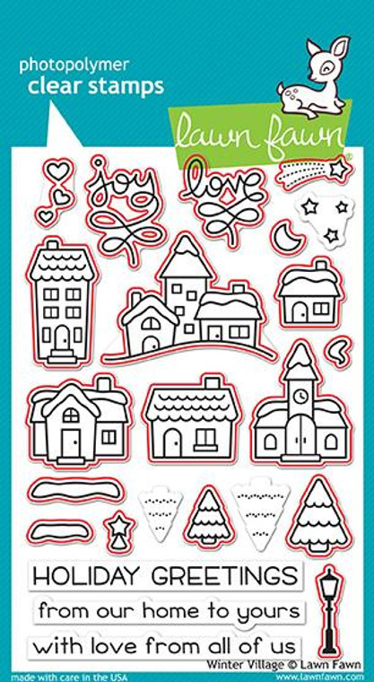 Lawn Fawn Winter Village Lawn Cuts Custom Craft Dies
