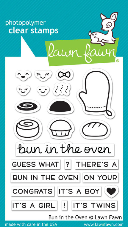 Lawn Fawn Bun In The Oven 3X4 Clear Stamp Set