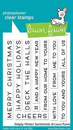 Lawn Fawn Simply Winter Sentiments 3X4 Clear Stamp Set