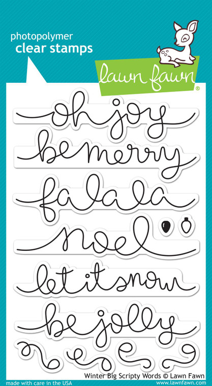 Lawn Fawn Winter Big Scripty Words 4X6 Clear Stamp Set