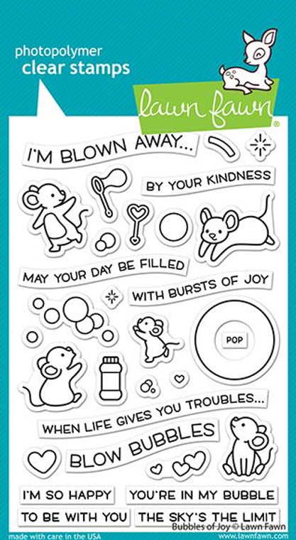 Lawn Fawn Bubbles Of Joy 4X6 Clear Stamp Set