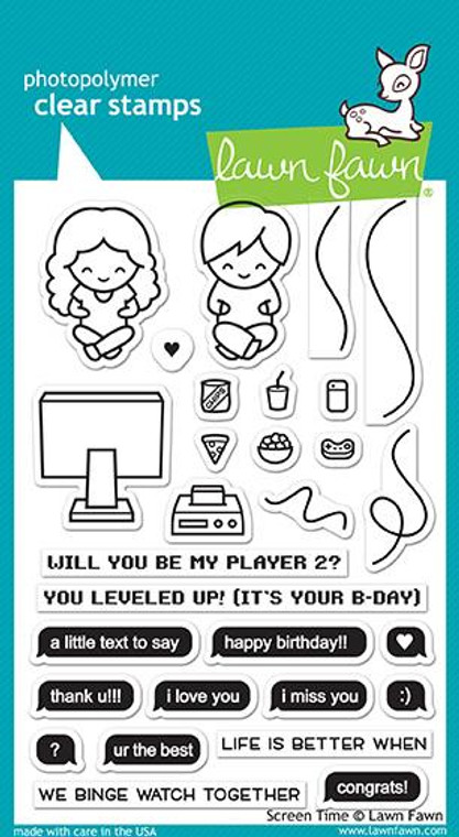 Lawn Fawn Screen Time 4X6 Clear Stamp Set