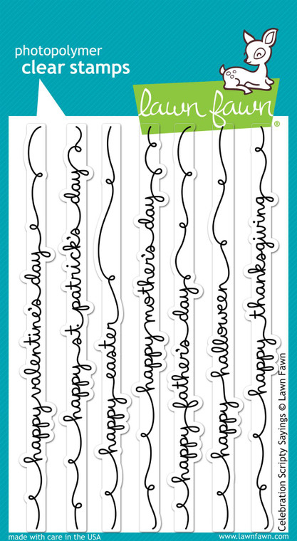 Lawn Fawn Celebration Scripty Sayings 4X6 Clear Stamp Set