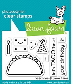 Lawn Fawn Year Nine 2X3 Clear Stamp Set