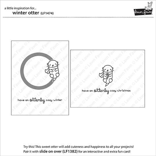 Lawn Fawn Winter Otter 2X3 Clear Stamp Set