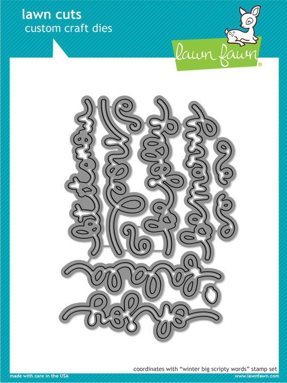 Lawn Fawn Winter Big Scripty Words Lawn Cuts Custom Craft Dies