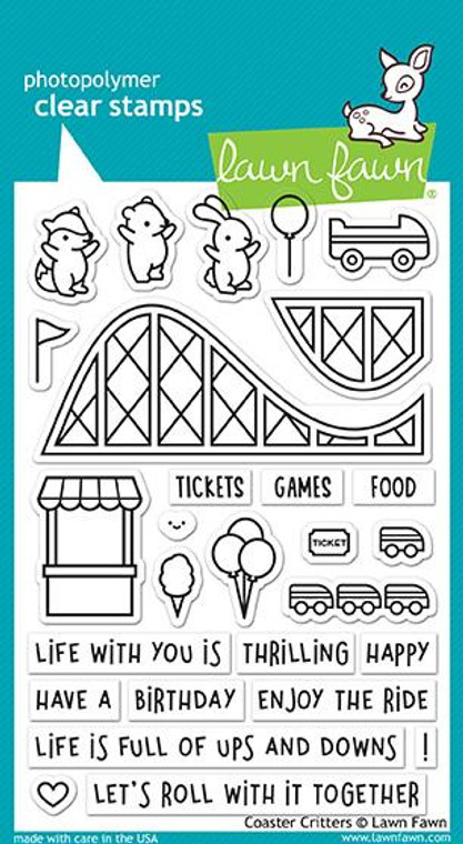 Lawn Fawn Coaster Critters 4X6 Clear Stamp Set