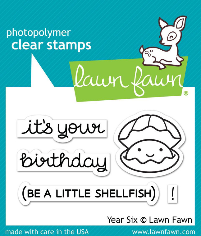 Lawn Fawn Year Six 2X3 Clear Stamp Set