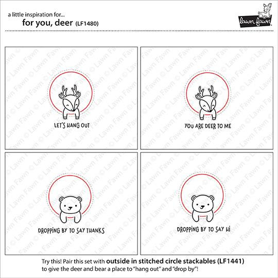 Lawn Fawn For You, Deer 4X6 Clear Stamp Set