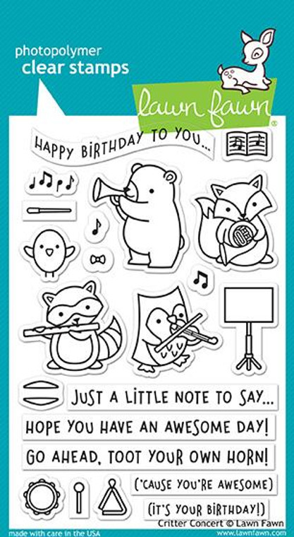 Lawn Fawn Critter Concert 4X6 Clear Stamp Set