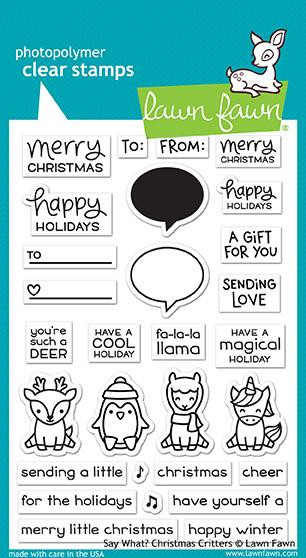 Lawn Fawn Say What? Christmas Critters 4X6 Clear Stamp Set