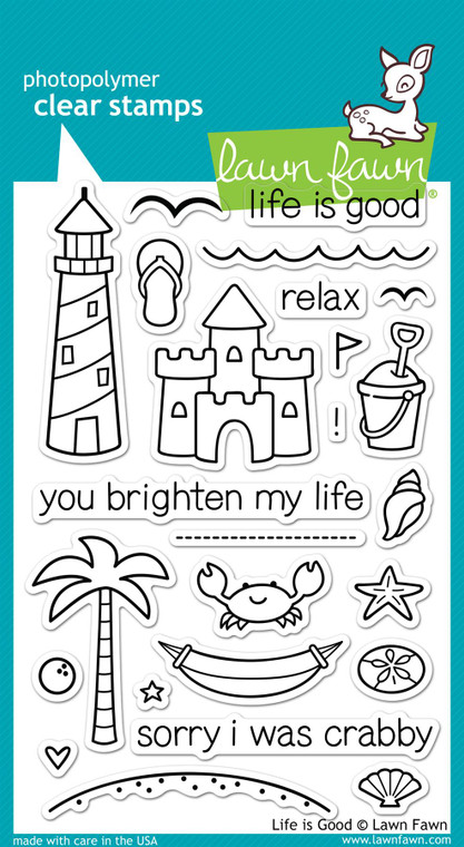 Lawn Fawn Life Is Good 4X6 Clear Stamp Set