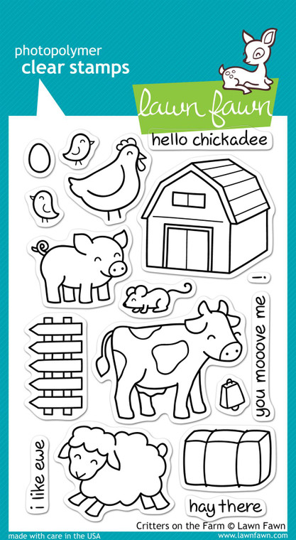 Lawn Fawn Critters On The Farm 4X6 Clear Stamp Set