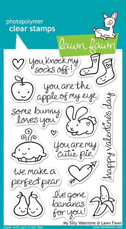 Lawn Fawn My Silly Valentine 4X6 Clear Stamp Set