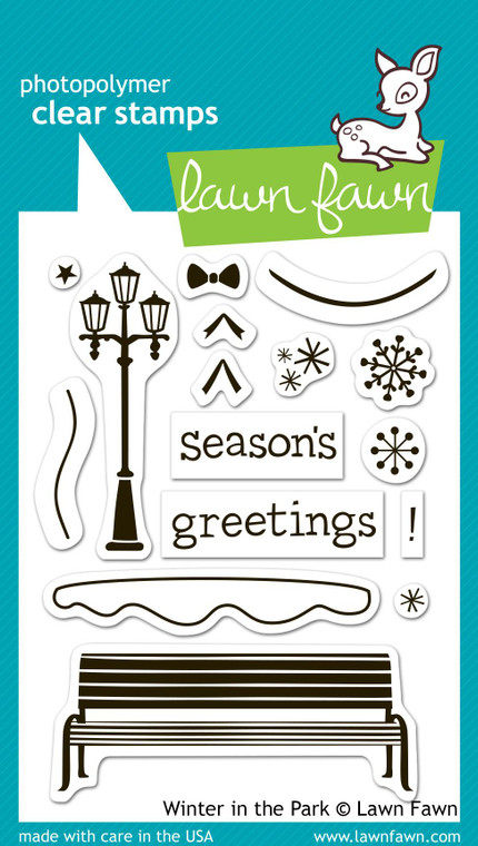 Lawn Fawn Winter In The Park 3X4 Clear Stamp Set