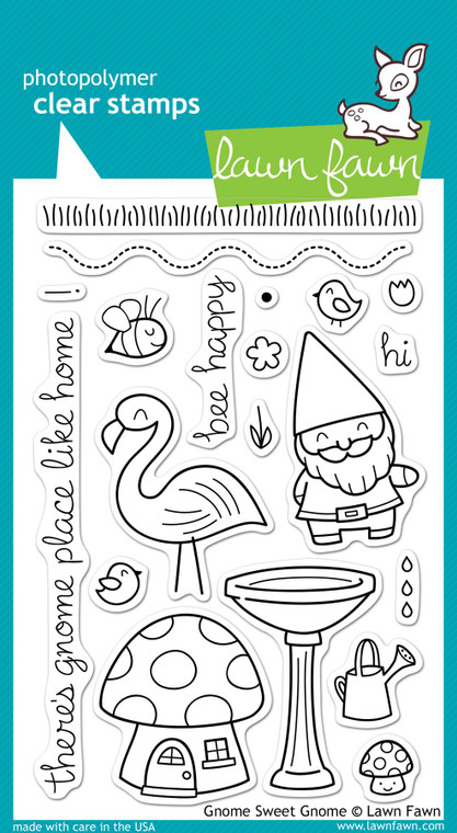 Lawn Fawn Gnome Sweet Gnome 4X6 Clear Stamp Set