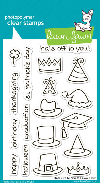 Lawn Fawn Hats Off To You 4X6 Clear Stamp Set