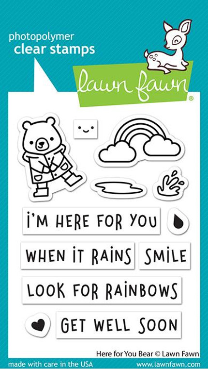 Lawn Fawn Here For You Bear 3X4 Clear Stamp Set