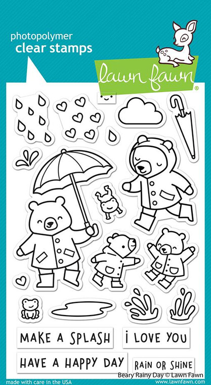 Lawn Fawn beary rainy day 4x6 clear stamp set