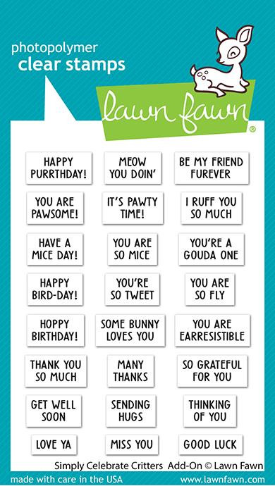Lawn Fawn Simply Celebrate Critters Add-On