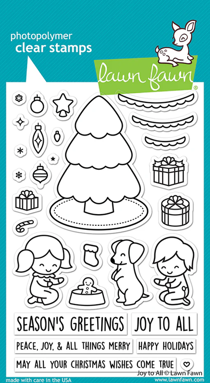 Lawn Fawn Joy To All 4X6 Clear Stamp Set