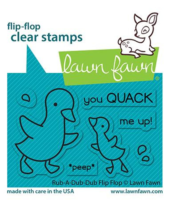 Lawn Fawn rub-a-dub-dub flip-flop 2x3 clear stamp set
