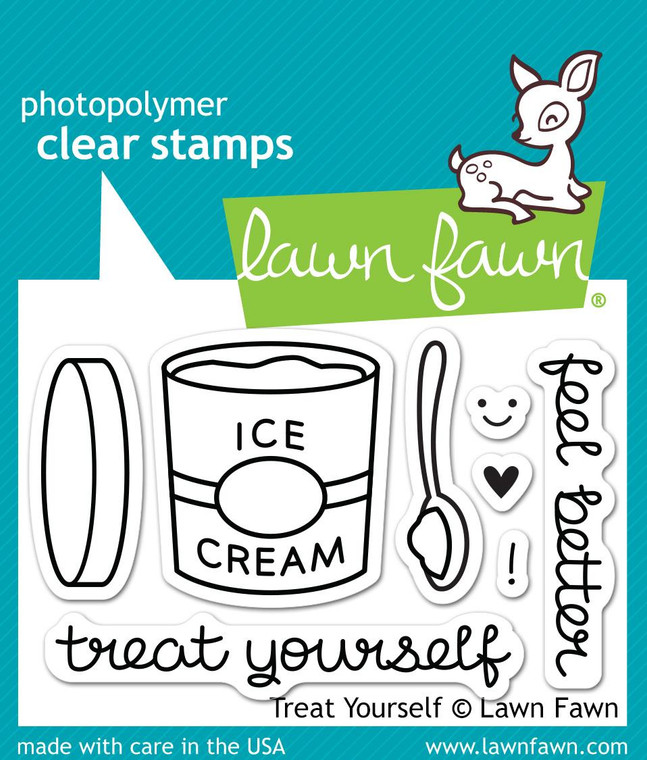 Lawn Fawn Treat Yourself 2X3 Clear Stamp Set