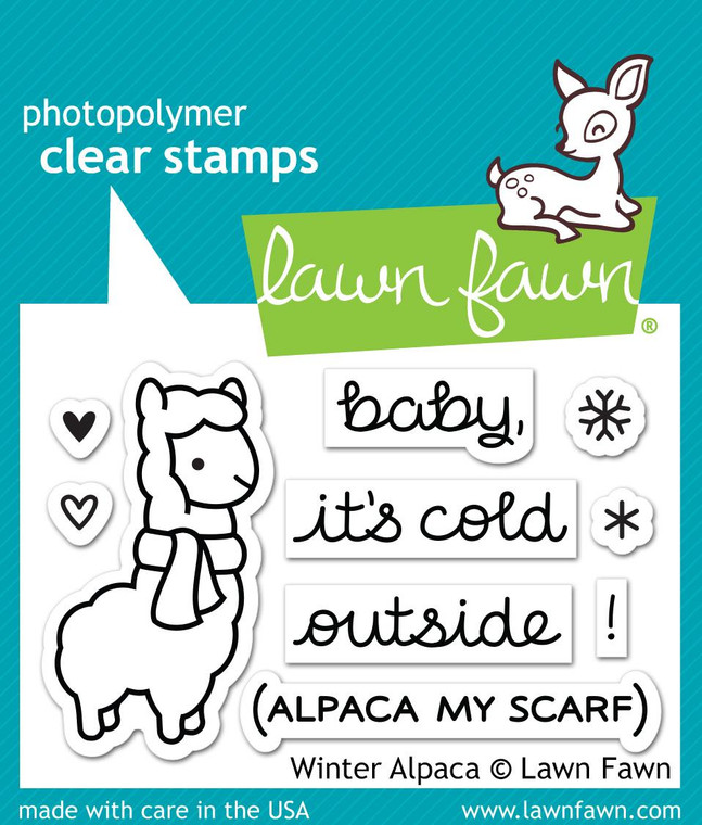 Lawn Fawn Winter Alpaca 2X3 Clear Stamp Set