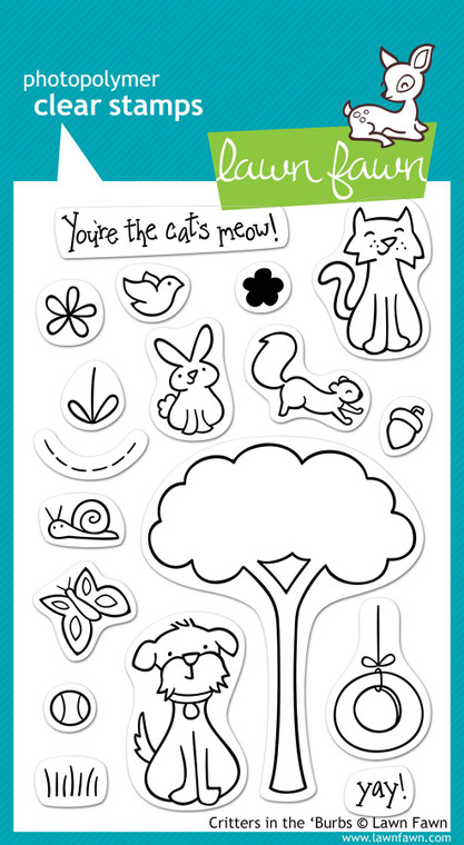 Lawn Fawn Critters In The 'Burbs 4X6 Clear Stamp Set