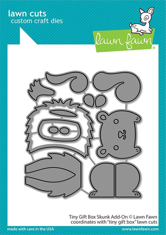 Lawn Fawn tiny gift box skunk add-on dies