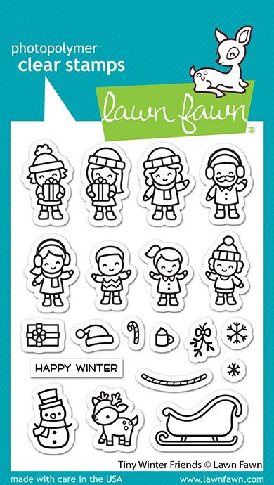 Lawn Fawn Tiny Winter Friends 3X4 Clear Stamp Set