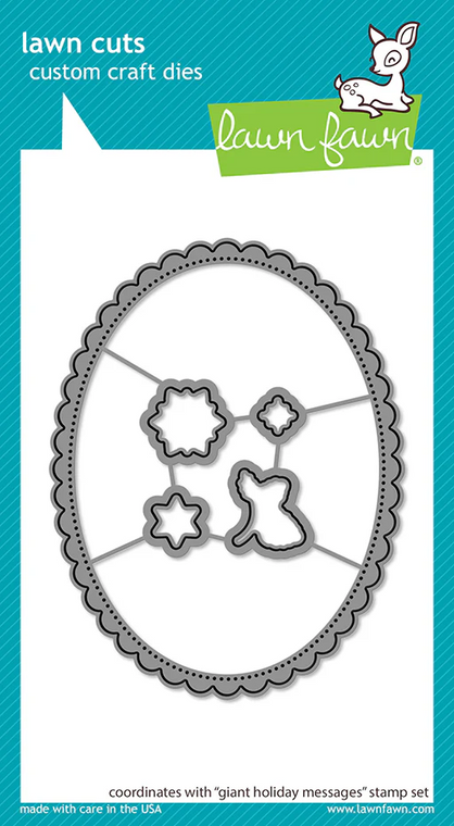 Lawn Fawn Giant Holiday Messages Lawn Cuts Custom Craft Dies