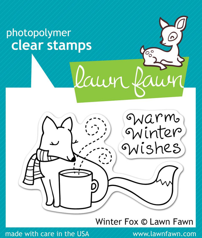 Lawn Fawn Winter Fox 2X3 Clear Stamp Set